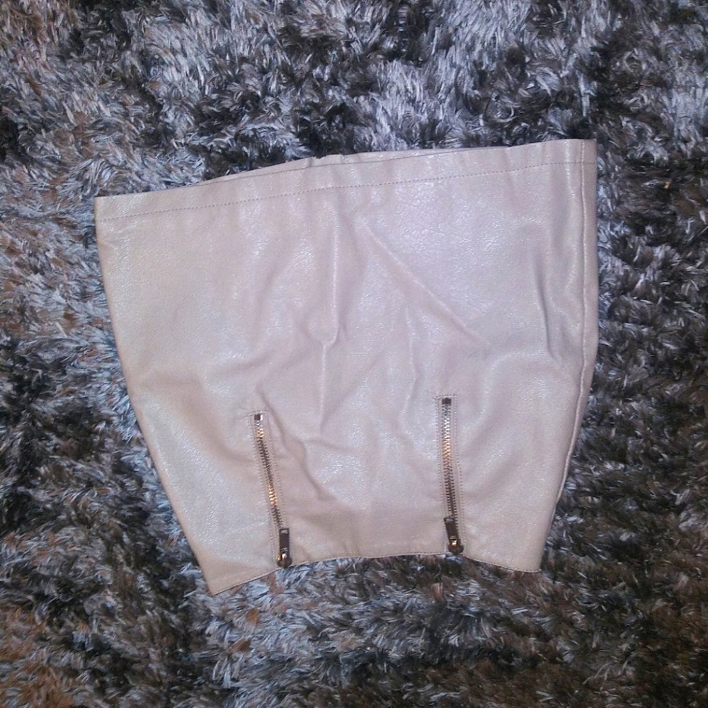 H&M tan faux leather micro mini skirt